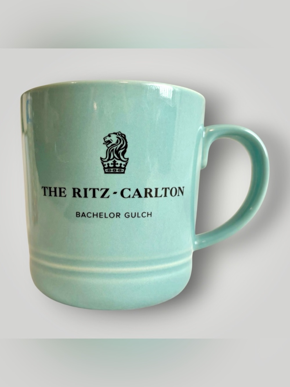 Bachelor Gulch Ritz Carlton Hotel Ceramic Mug In Tiffany Blue